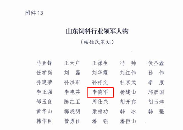 山东饲料行业领军人物名单 山东饲料行业领军人物名单